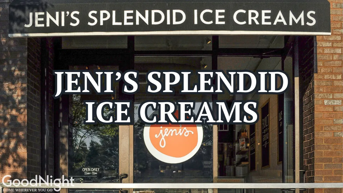 The image shows a cheerful storefront of an ice cream shop with a vibrant window display, welcoming families and friends to enjoy a sweet treat. The mood is light and joyful, ideal for a casual family outing.
